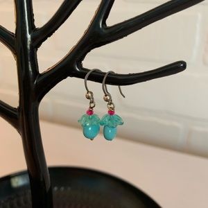 Handcrafted stone turquoise earrings
